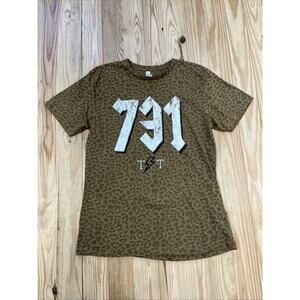 Live And Tell L-A-T Apparel Ladies Large Animal Print T-Shirt Tee M